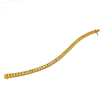 750YG Tennis Diamond Bracelet, Length 17.50cm